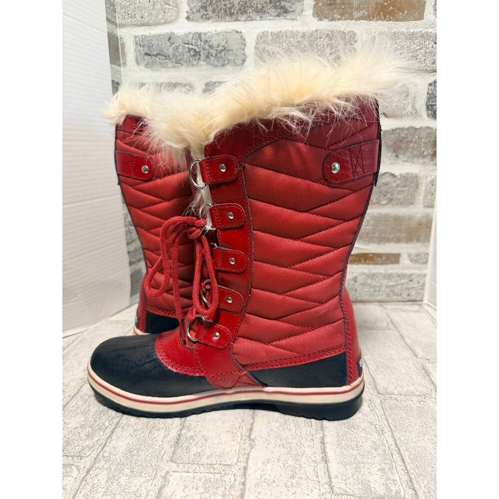 Sorel Womens Sz 9.5 Waterproof Insulated Boots Torfino II Snow Winter Red